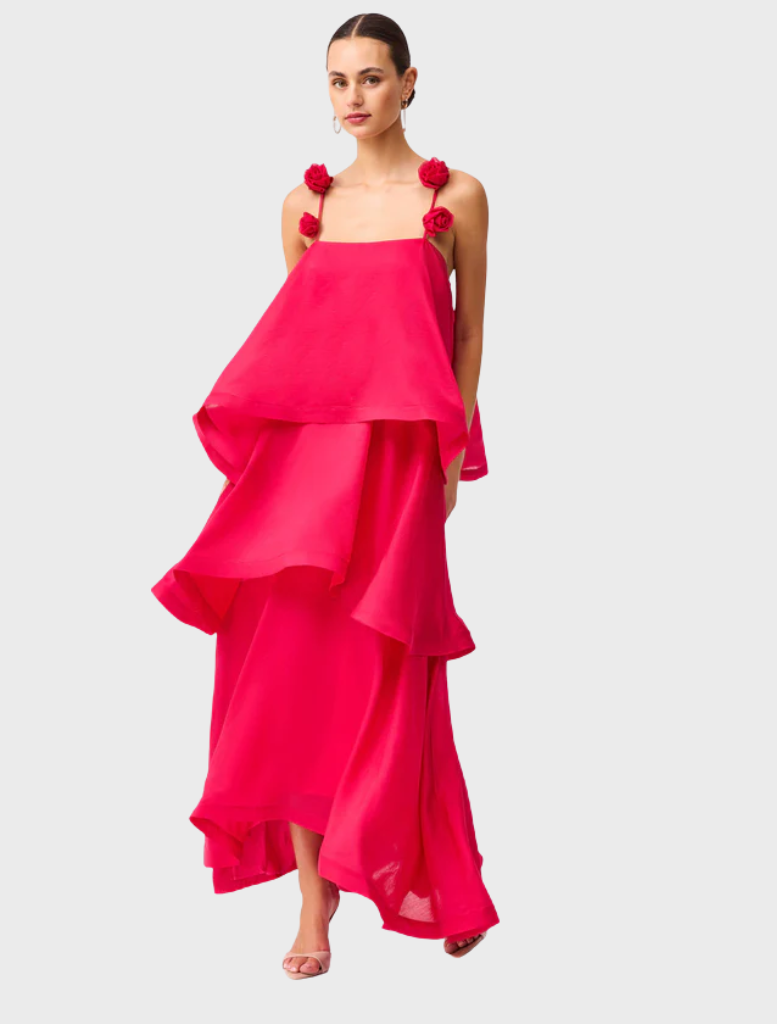 Thalia Gown in Cersie, characterized by its elegant draping and refined details, ideal for special events.