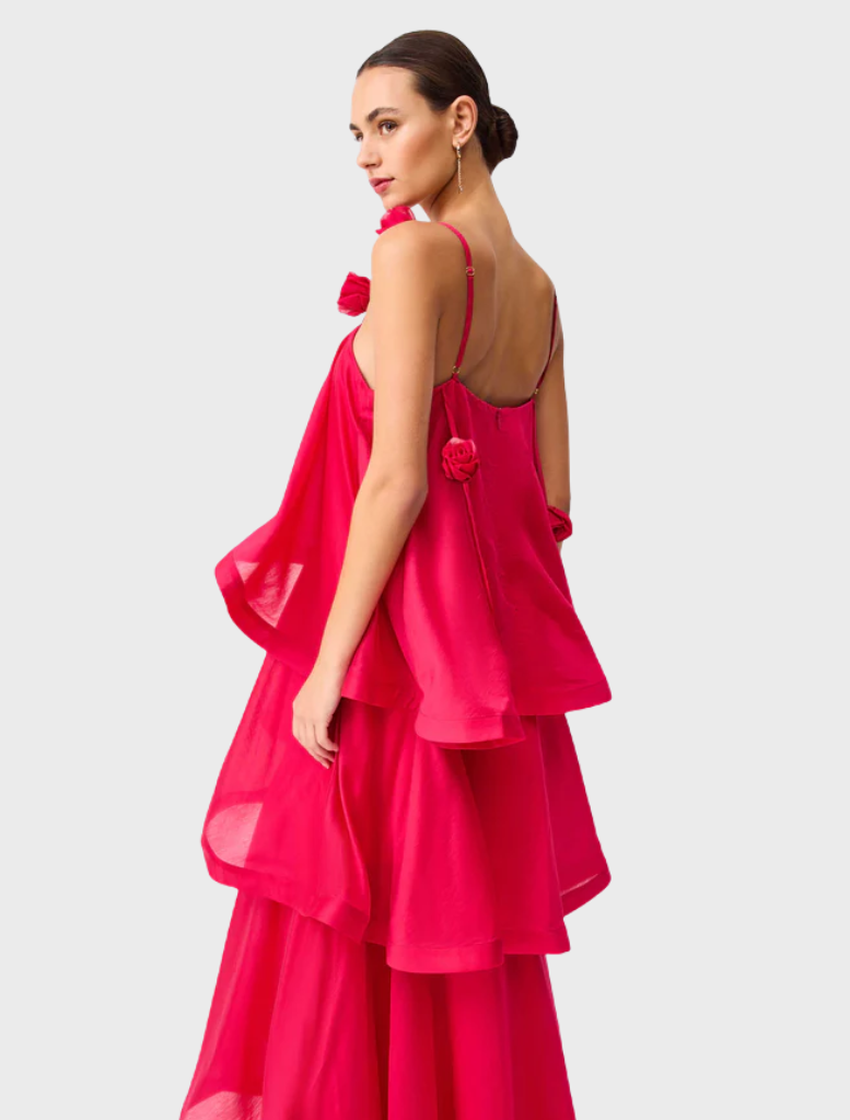 The Thalia Gown in Cersie offers a chic silhouette with beautiful detailing, suitable for elegant gatherings.