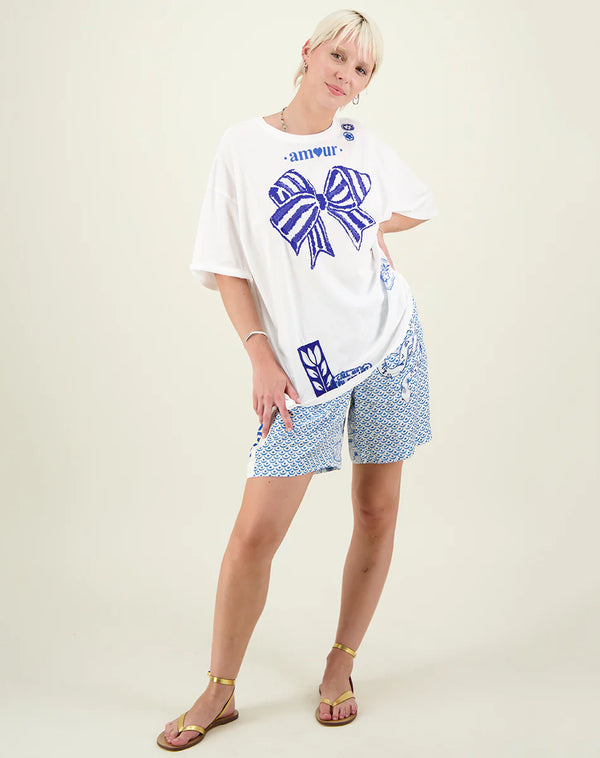 Angelina  Oversized T-Shirt  - Amour White