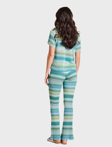 TulsaTop featuring a vibrant blue and green color scheme, ideal for a trendy, casual outfit.