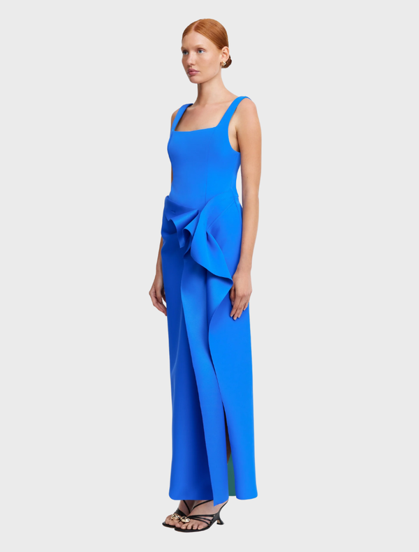 Tuthill Midi Dress - Oxford, showcasing a stylish silhouette with a tailored top and elegant midi-length skirt.
