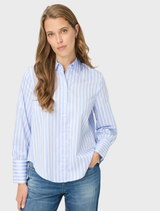 Blue striped shirt by Vica, featuring a classic design suitable for casual or semi-formal occasions.