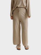 Merino Cotton Pant in Wheat, perfect for winter wear, offering a blend of style and comfort for chilly days.