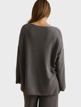 Ash Winter Retreat Merino Cotton Pullover, featuring a soft texture ideal for winter relaxation and style.