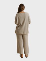 Winter Retreat Merino Cotton Pullover, wheat shade, offering a blend of style and warmth for the winter season.