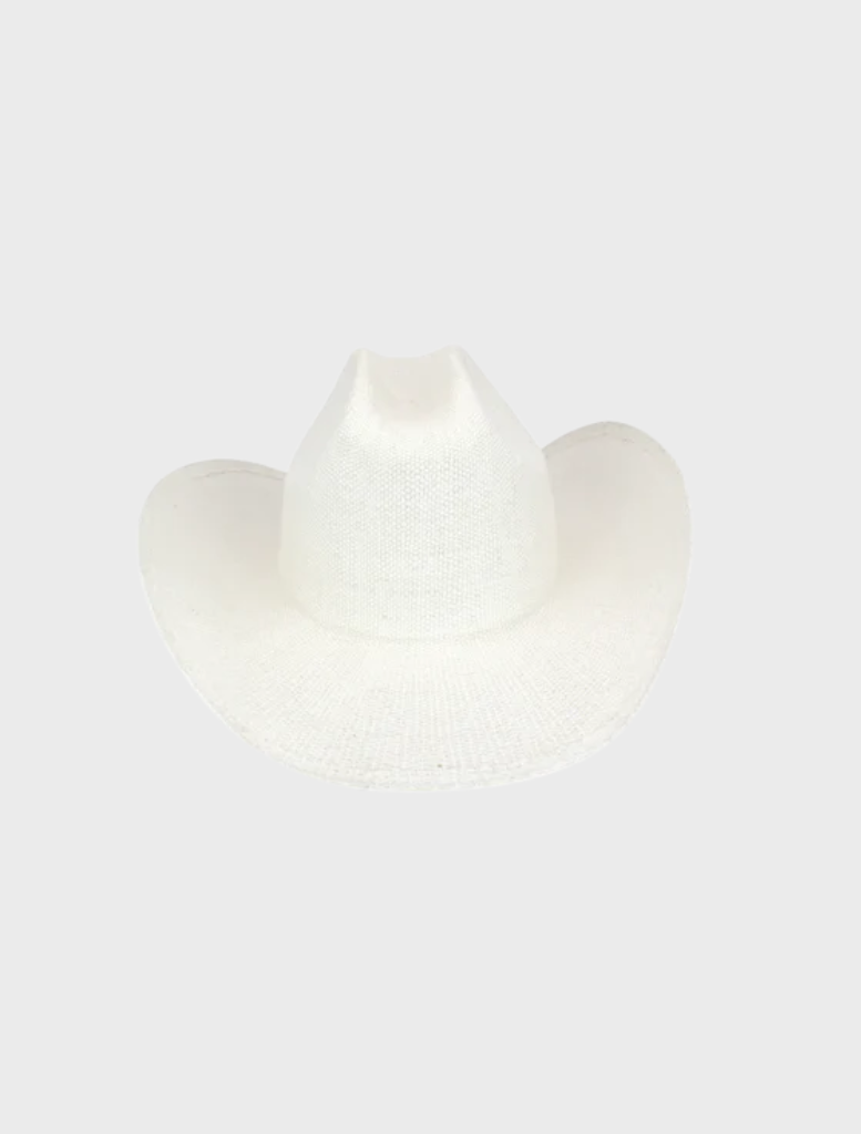 White fedora by Addison Racewear, featuring a timeless design that adds a touch of elegance to any outfit.