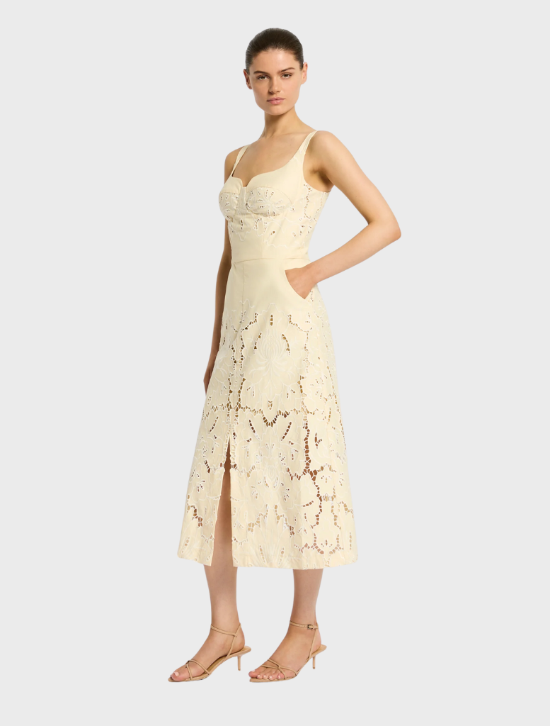 Buttermilk Colette Dress, featuring a stylish cut and soft texture, perfect for dressing up or down for any occasion.