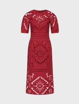 Stylish garnet Letitia Midi dress with a flowing design, ideal for dressing up or down for any event.
