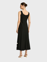 Nikita Midi dress in black, designed with a chic silhouette, perfect for a sophisticated look at any event.