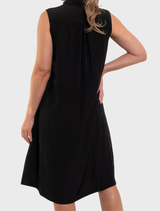 Stylish navy Tab Slide Dress with a flattering cut, perfect for dressing up or down.