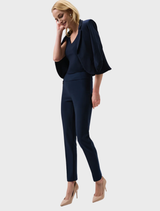 Elegant midnight blue slim pant with a tailored fit, ideal for enhancing any wardrobe with a sophisticated touch.