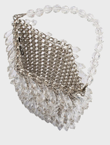Florence chainmail bag in silver, highlighting a sophisticated and trendy accessory suitable for any outfit.