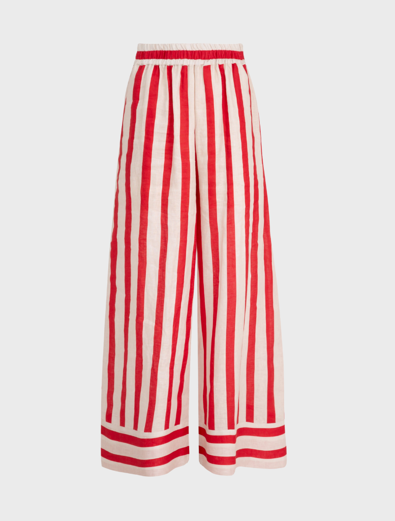 A red and white striped pant