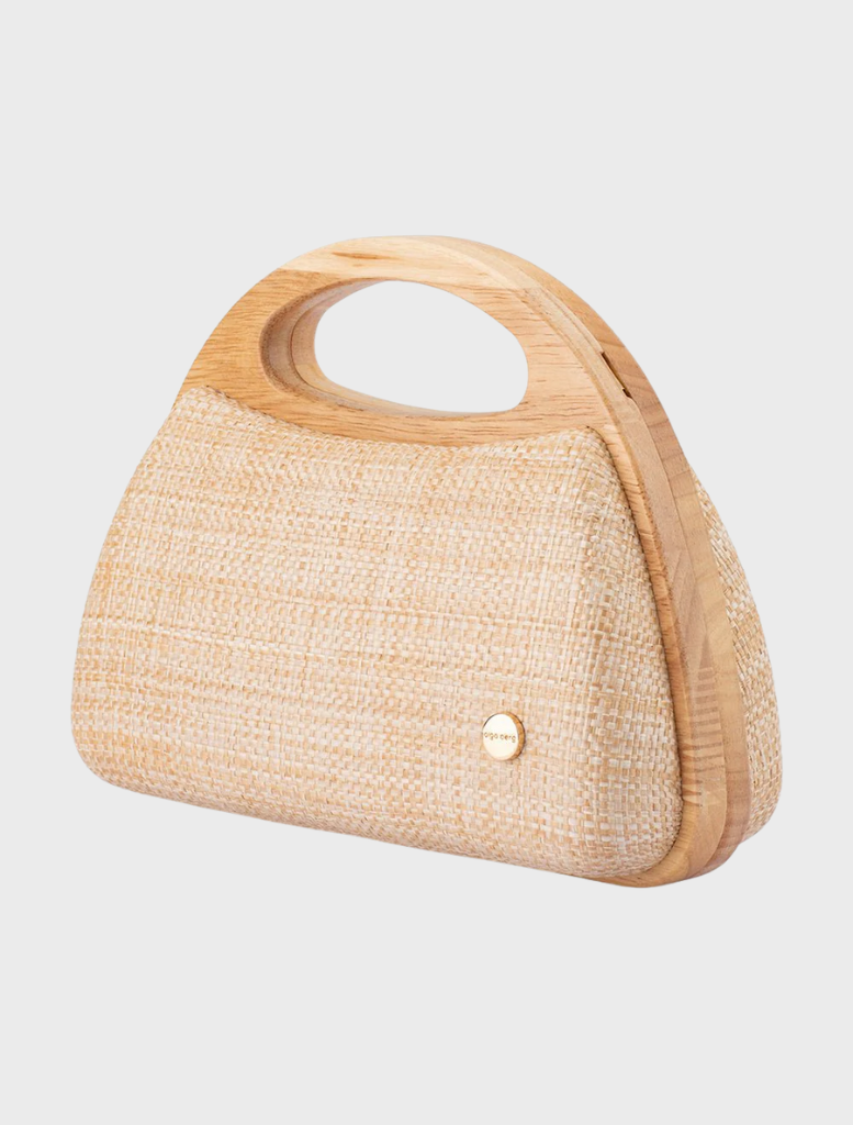 A bamboo bag featuring natural woven fabric, representing a blend of sustainability and style.