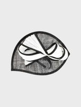 Chic black and white Xanthia fascinator showcasing a sophisticated design