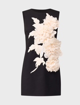 Stylish black Zahara Shift Mini Dress showcasing a minimalist design, ideal for various events and settings.