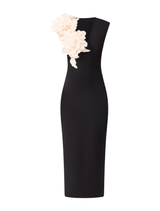 Sophisticated black Zahara V-Neck gown, ideal for formal events with its timeless design.