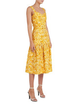 Gialla Button Midi Dress - Yellow