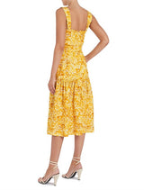 Gialla Button Midi Dress - Yellow