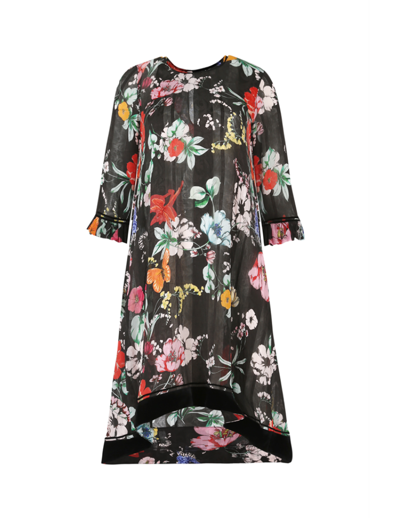 Shifting Gears Tunic - Black Floral