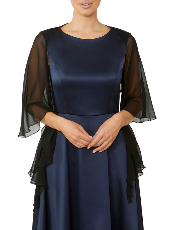 Fortuna Silk Shrug - Black