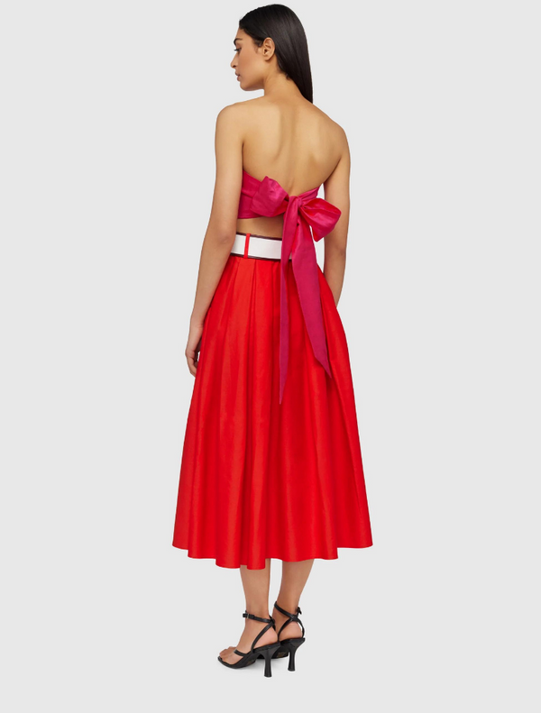 Fuchsia Rose Full Skirt - Red