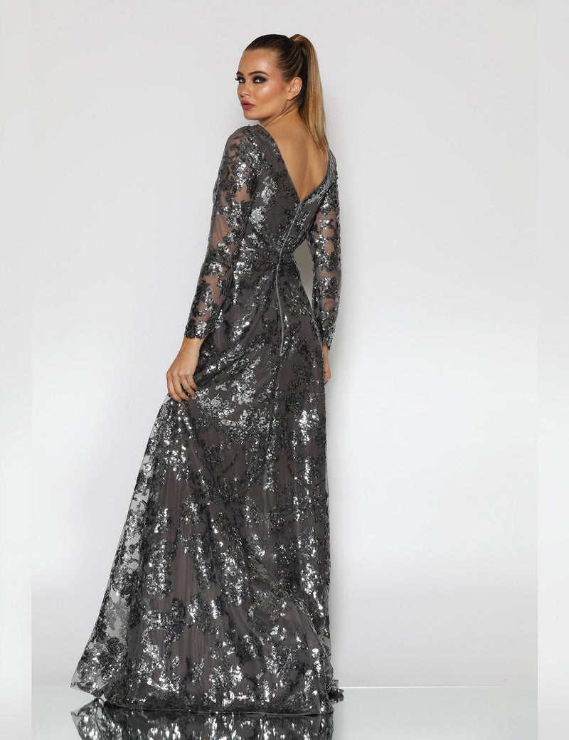 Jadore JX1074 Gown - charcoal