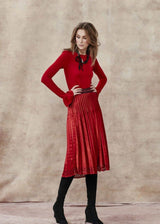 Trelise Cooper Frill Cuff Red Long Sleeve Top 