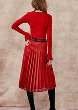 Trelise Cooper Frill Cuff Red Long Sleeve Top