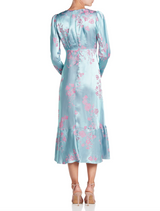Camelia Long Sleeve Dress - Aqua Rose