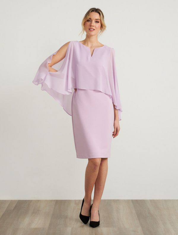 Chiffon Overlay Dress Style 212158 - Sweet Lilac