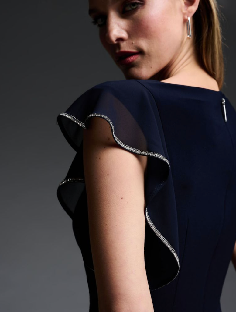 Ruffle Detail Dress Style 223735 - Midnight Blue