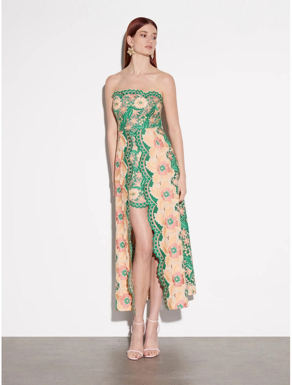 Orchid Strapless Dress - Pink/Emerald